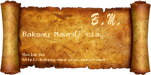 Baksay Maurícia névjegykártya